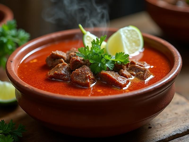 Traditional Jalisco birria with rich red broth