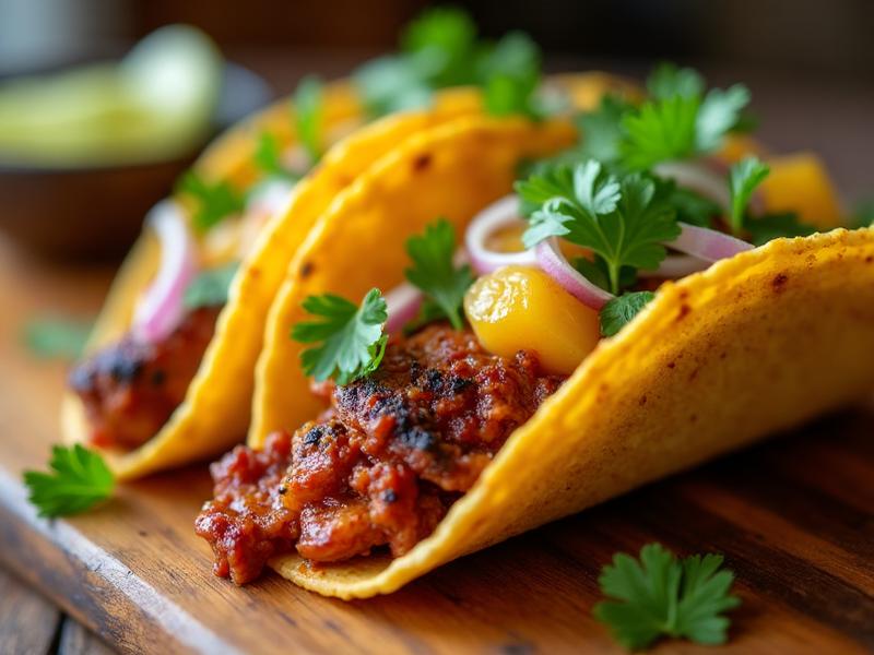 Mexico City-style al pastor tacos with achiote and pineapple